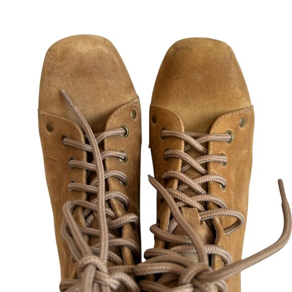 Jeffrey Campbell Lita platform booties tan brown suede lace up size 8.5 boots - Picture 5 of 12